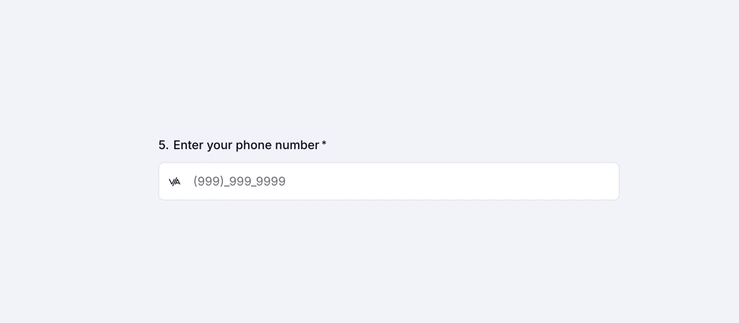 An image demonstrating how the "Masked Text" field can be used, particularly for phone number codes
