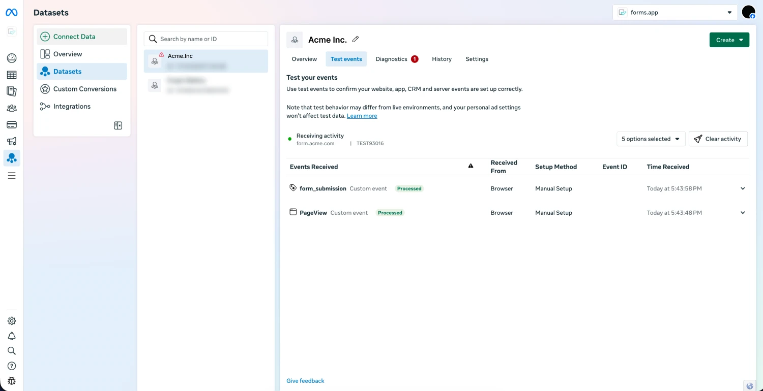 An image showing the page where your pixel status will be visible for you to check