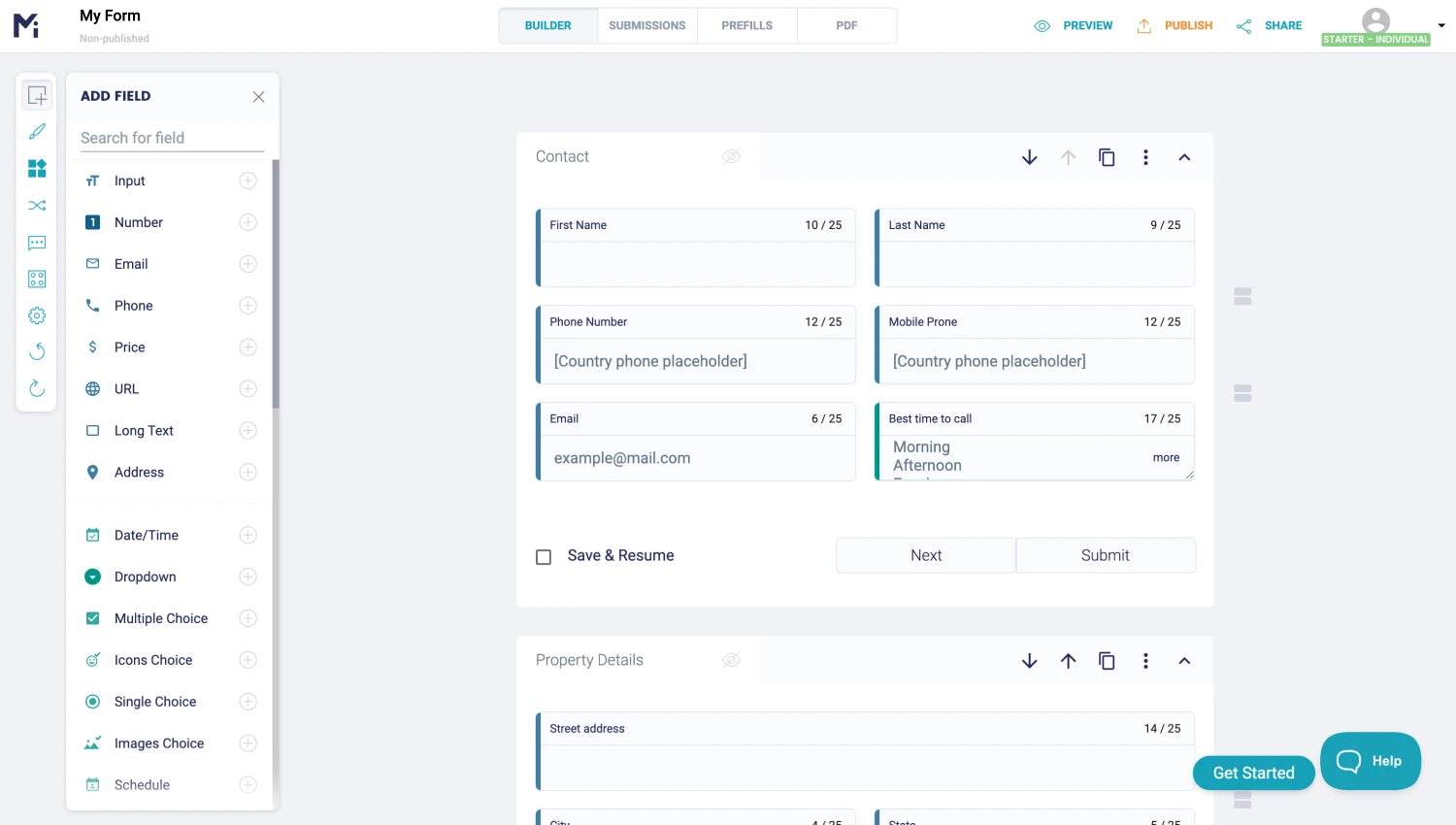 Workspace of MightyForms