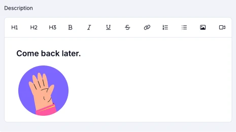 An image showing the example of the customized countdown page, which your respondents will view