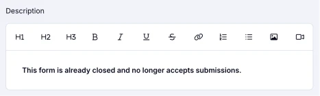 An image showing the description area, which you can customize for your users