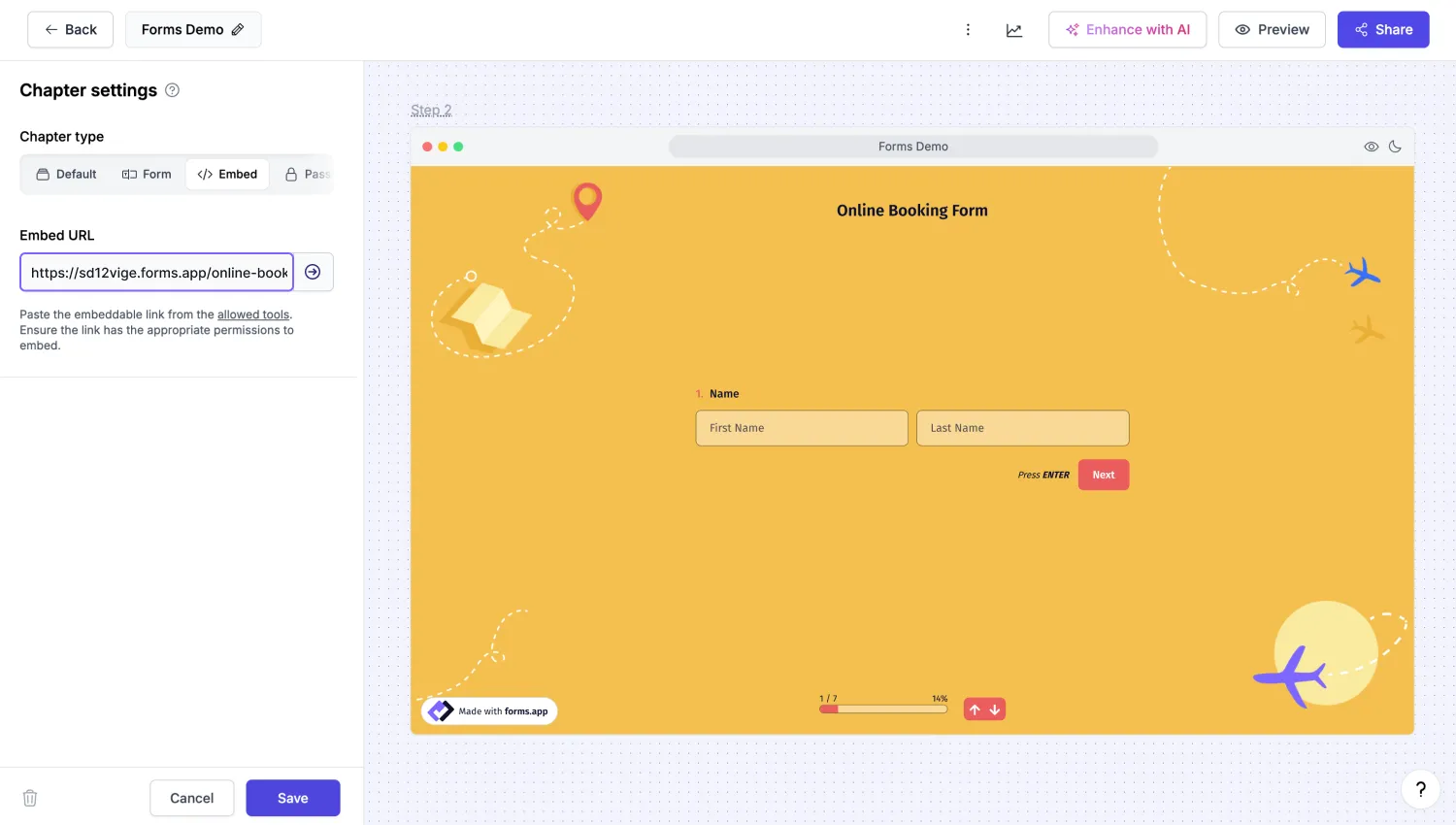 An image showing a successfully added form to your demo