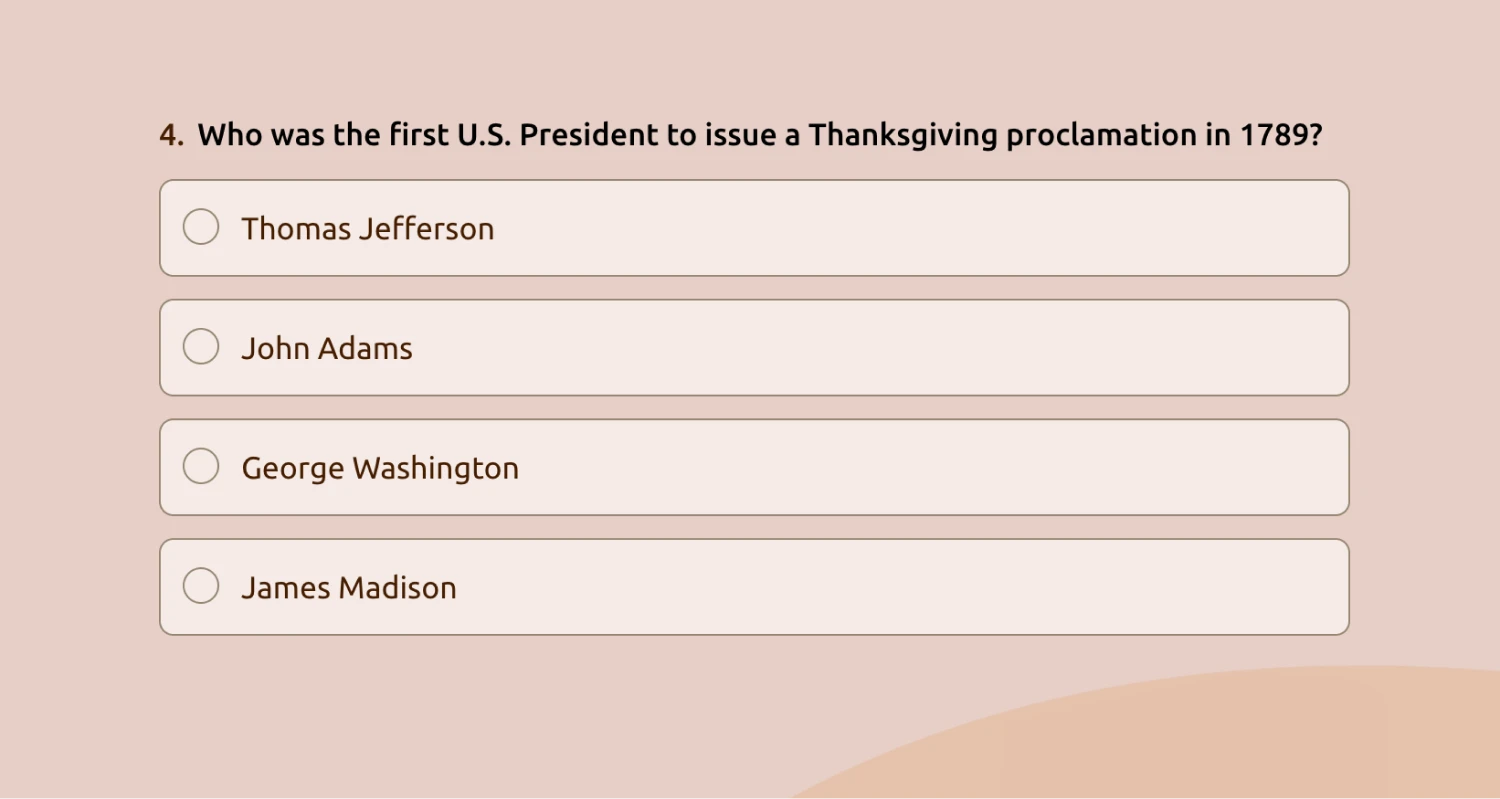 A presidential question about Thanksgiving