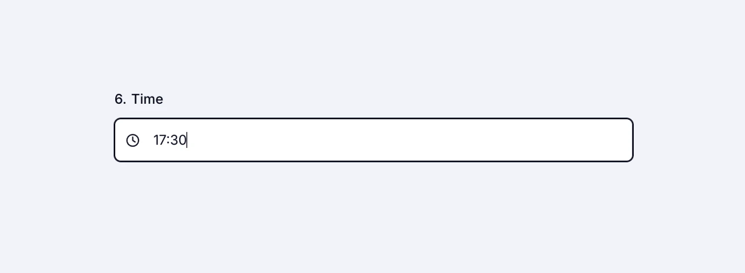 An image showing an example of “Time field” usage