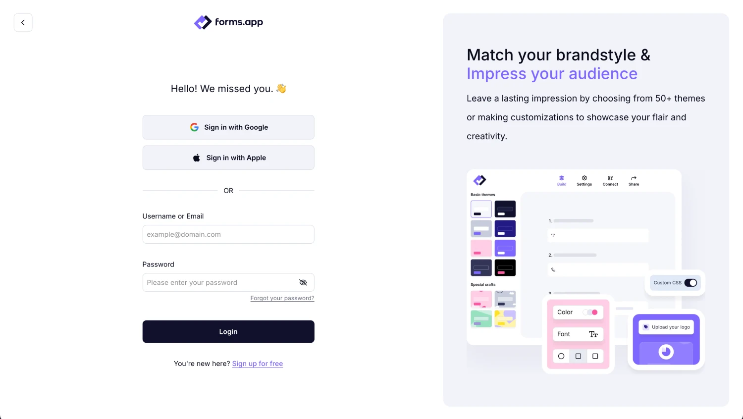 Open your forms.app account