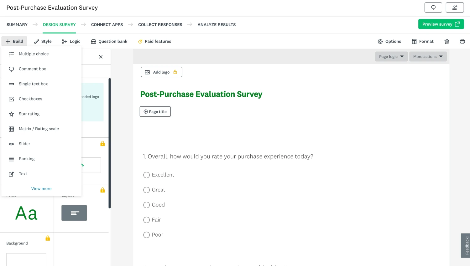 Workspace of SurveyMonkey