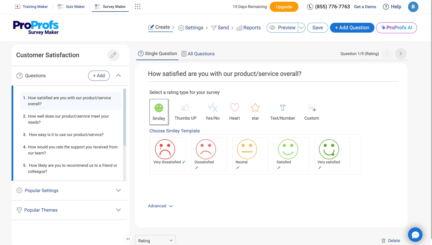 Workspace of ProProfs (Source: ProProfs)