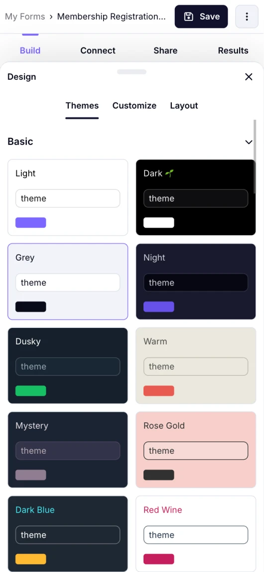 An image showing the “Design” tab